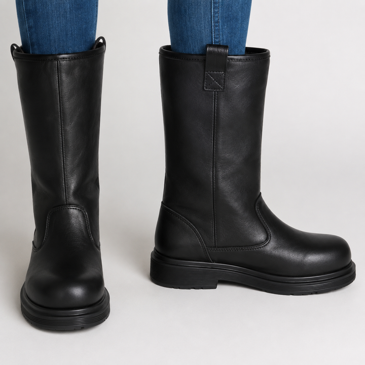 Men's Leather Boots – Lined, Water-Repellent, Casual for Autumn and Winter