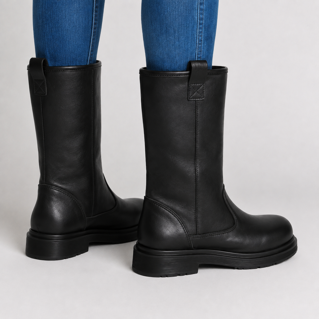 Men's Leather Boots – Lined, Water-Repellent, Casual for Autumn and Winter