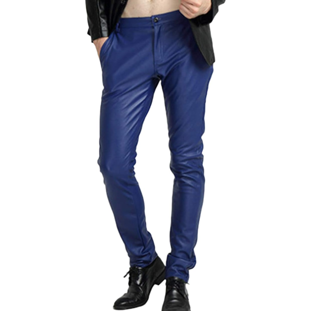 Men's Tapered Faux Leather Biker Pants – Victor