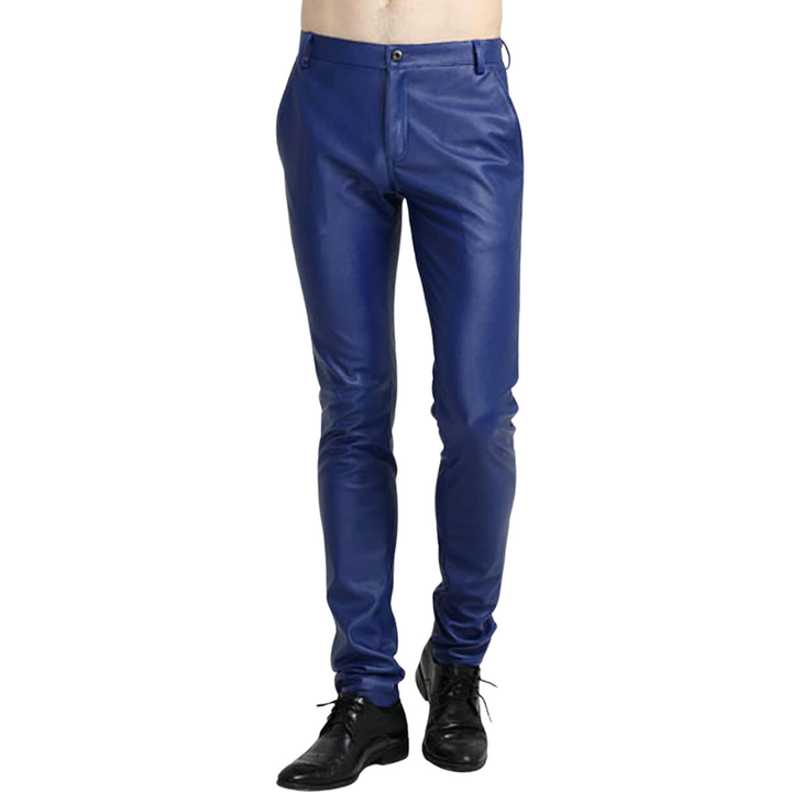Men's Tapered Faux Leather Biker Pants – Victor