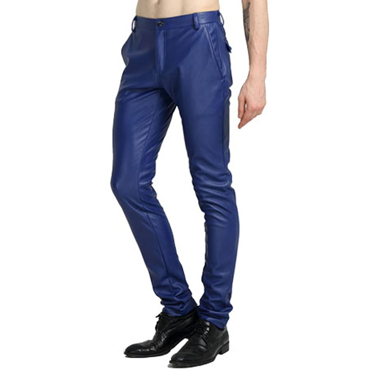 Men's Tapered Faux Leather Biker Pants – Victor