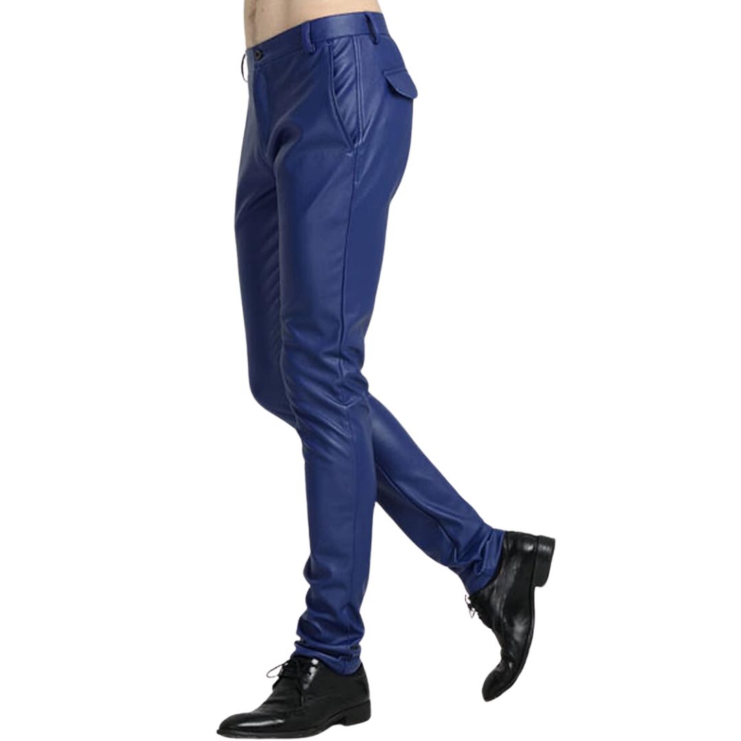 Men's Tapered Faux Leather Biker Pants – Victor