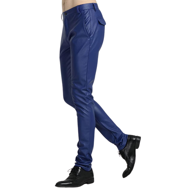 Men's Tapered Faux Leather Biker Pants – Victor