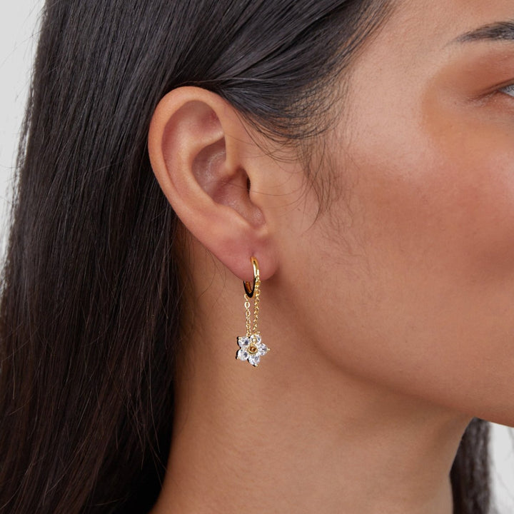 Blooming Flower Crystal Earrings