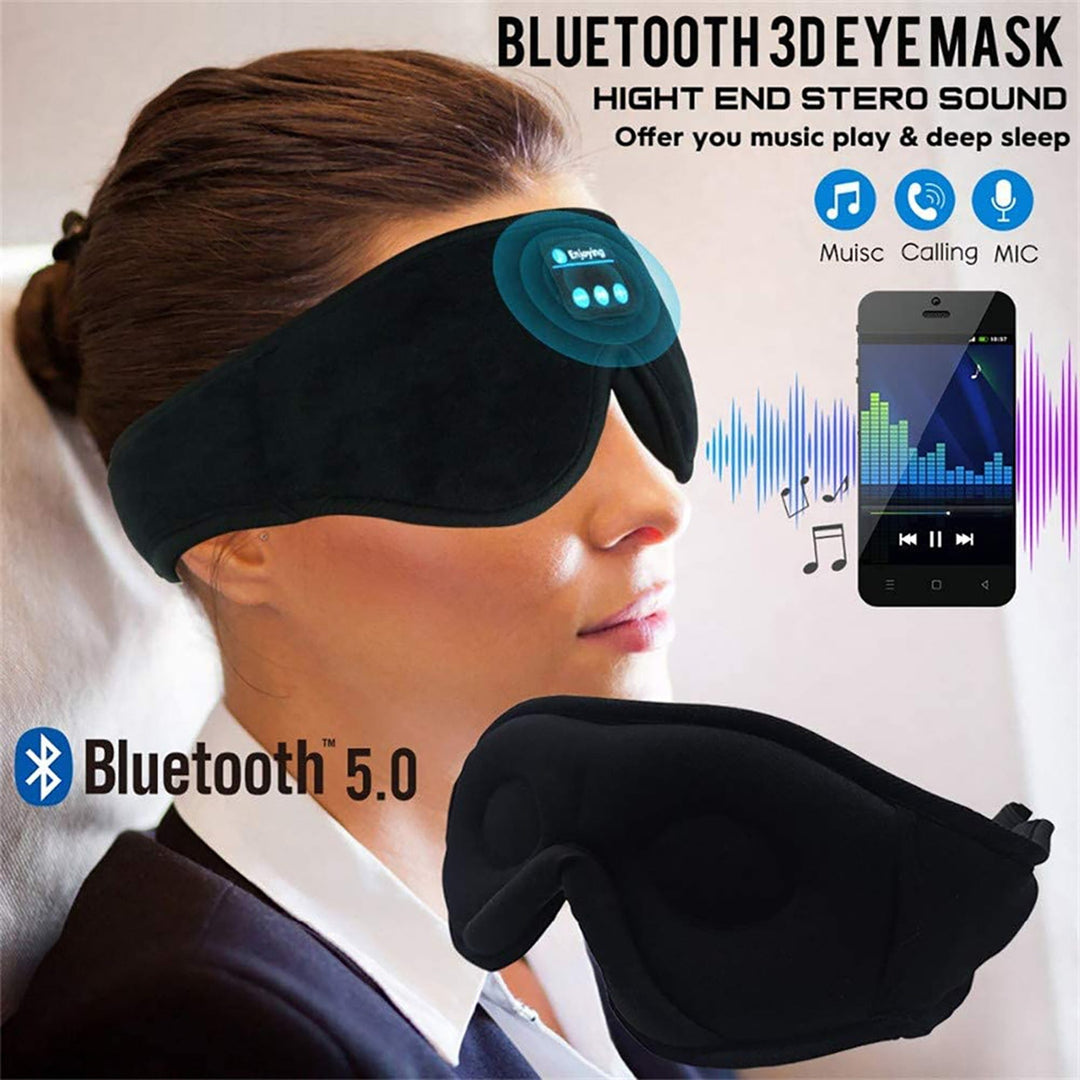 Bluetooth Sleep Mask with Silk and Weighted Design Built-In Headphones and 3D Memory Foam for Eyes