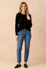 Button-Down Cardigan with Crew Neck for Women