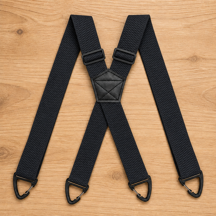 Men's Elastic Suspenders, 1.5 Inch Wide with Metal Clips, X or Y Back