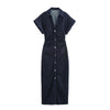 Slim Fit Denim Midi Dress for Women