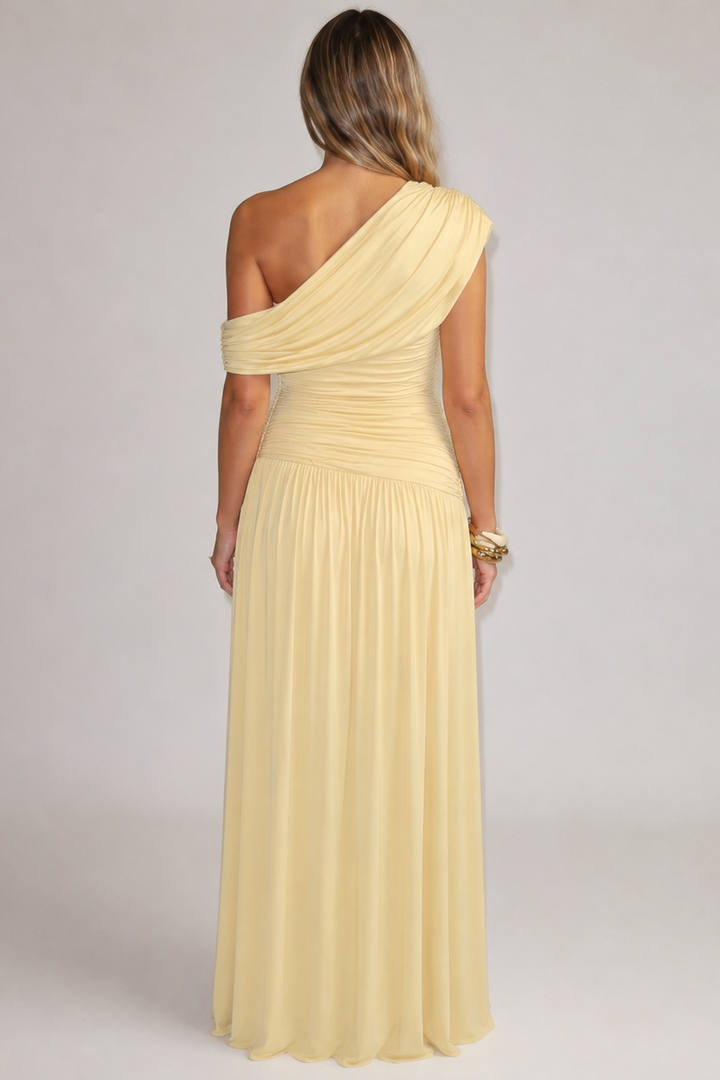 Asymmetric Maternity Maxi Dress for Wedding Guests and Occasion Wear