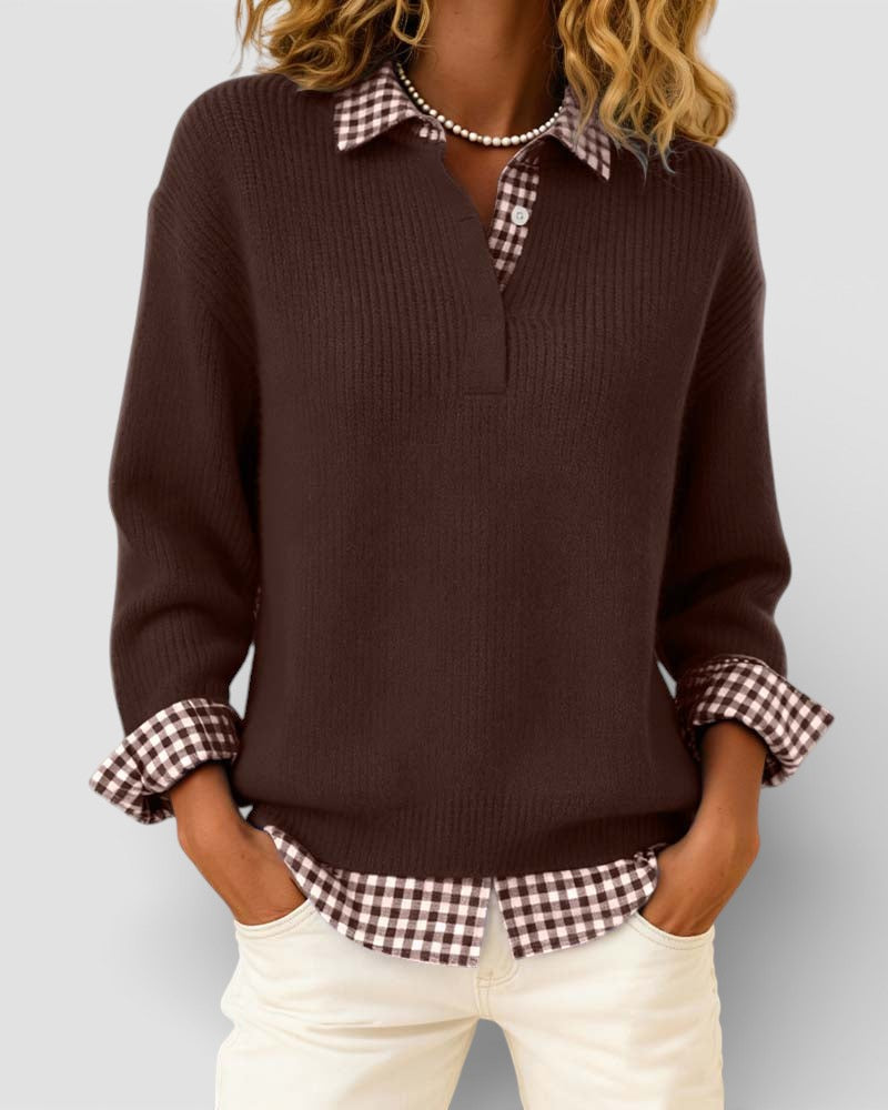 Smart Knitted V-Neck Sweater