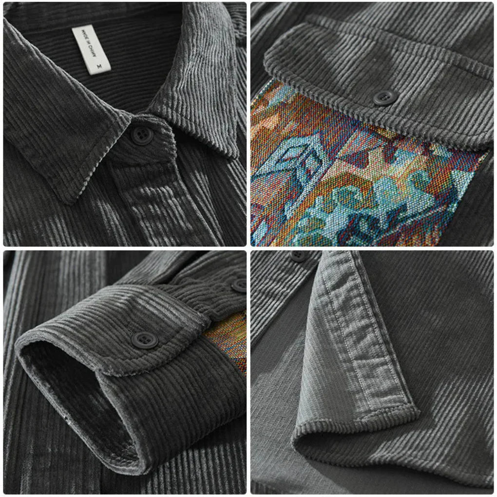 Men's Vintage Long Sleeved Shirt - Classic Style with Timeless Appeal