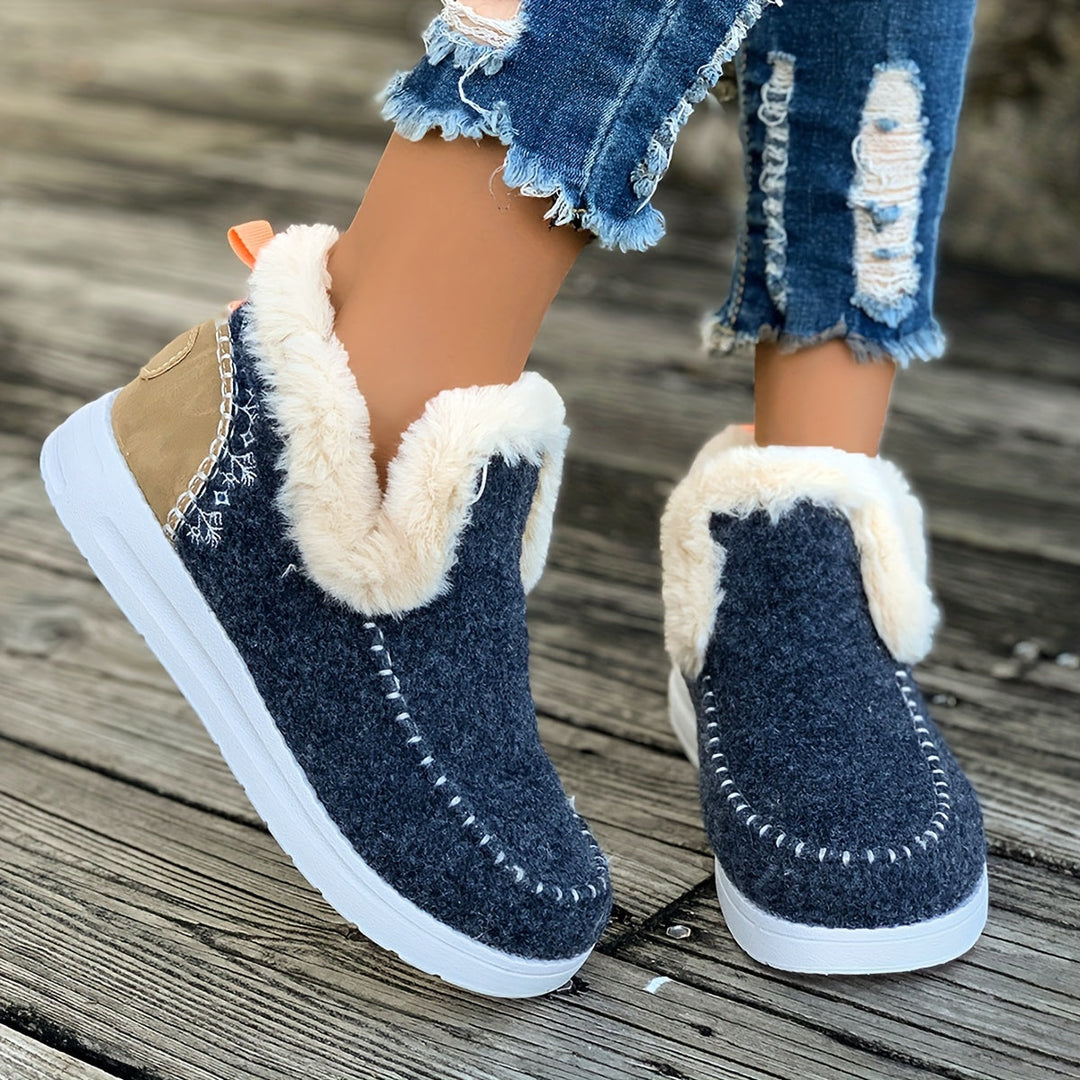 Women's Warm Slippers – Non-Slip, Plush Lining for Home and Winter Use