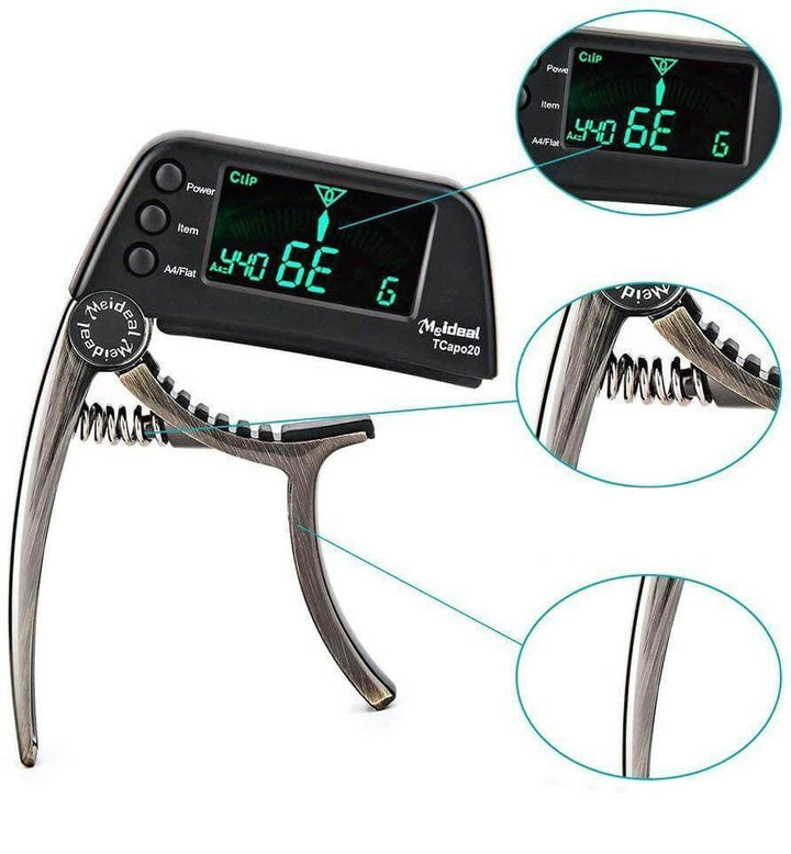 2-in-1 Guitar Capo & Tuner – TuneGrip