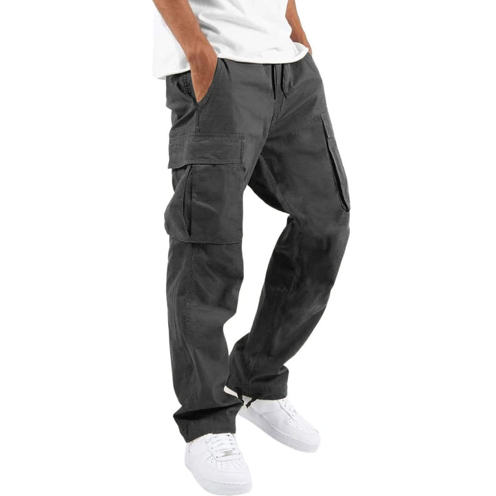 Men's Multi-Pocket Pants with Adjustable Waist
