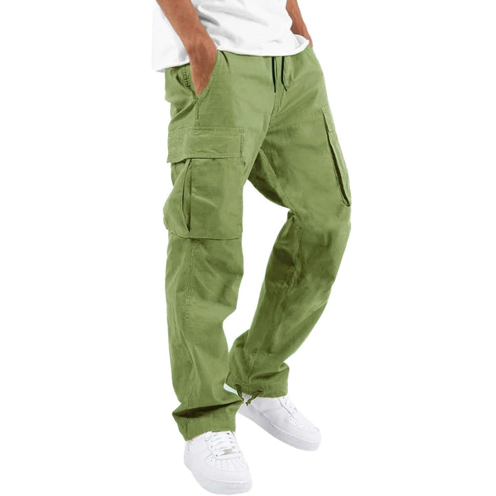Men's Cargo Pants with Multiple Pockets and Adjustable Waist