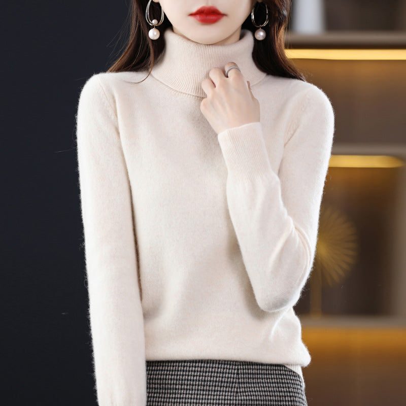Cashmere Knit Slim Fit Turtleneck Sweater for Women