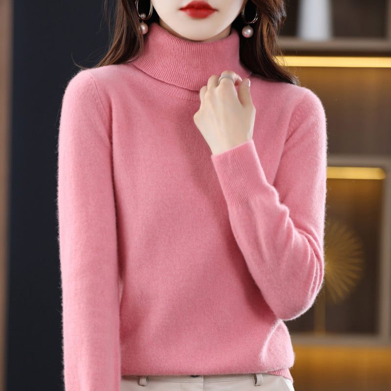 Cashmere Knit Slim Fit Turtleneck Sweater for Women