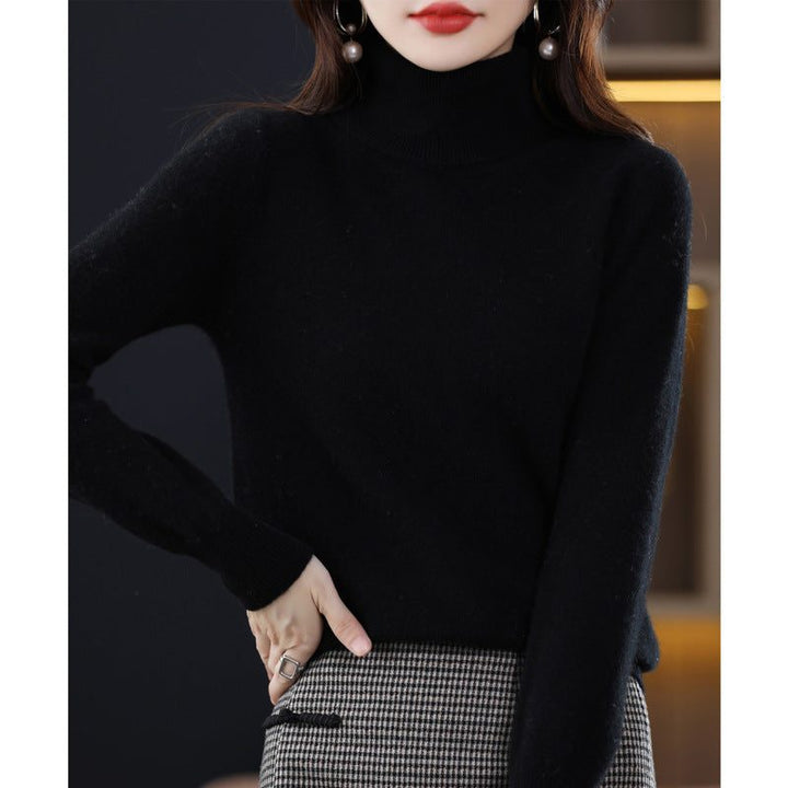 Cashmere Knit Slim Fit Turtleneck Sweater for Women