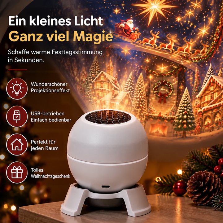 Christmas Projector Night Light for Walls and Ceilings – USB-Powered Holiday Decor