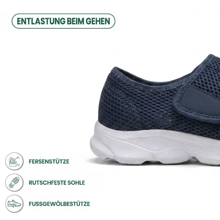 Comfortable Orthopedic Walking Shoes with Hook-and-Loop Strap for Wide or Swollen Feet