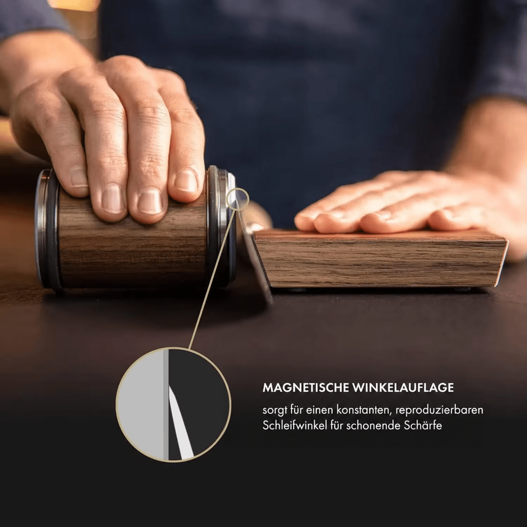 Professional Rolling Knife Sharpener with Diamond-Coated Wheel and Magnetic Angle Guide