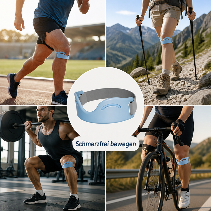 Adjustable Knee Support Strap with Silicone Pad and Dual Buckles, Breathable