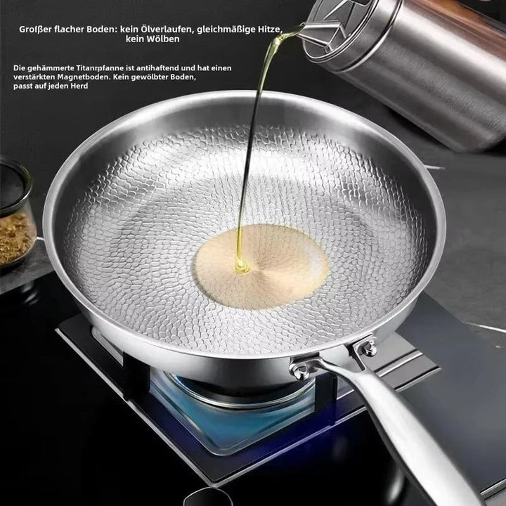 Hammered Titanium Frying Pan for Induction Cooktops – Nonstick, Durable