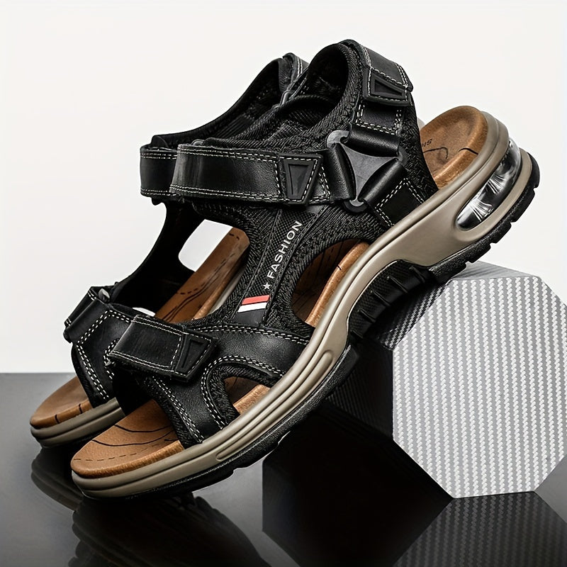 Premium Leather Beach Sandals for Men – Adjustable and Cushioned