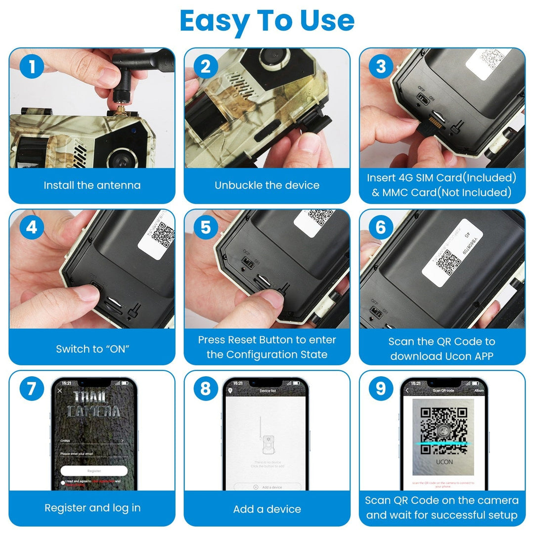 Cellular Trail Wildlife Camera with Solar Panel 4K Night Vision and Wireless Cell Connection