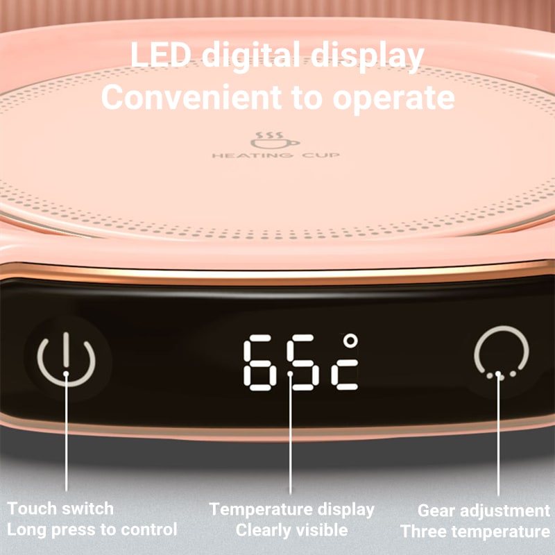 Coffee Mug Warmer and Cup with Digital Temperature Display and Heating Plate for Desk