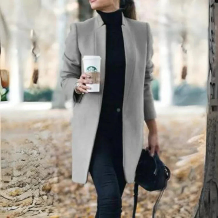 Women’s Stand-Collar Winter Coat – Elegant Over-Layer with Classic Warmth
