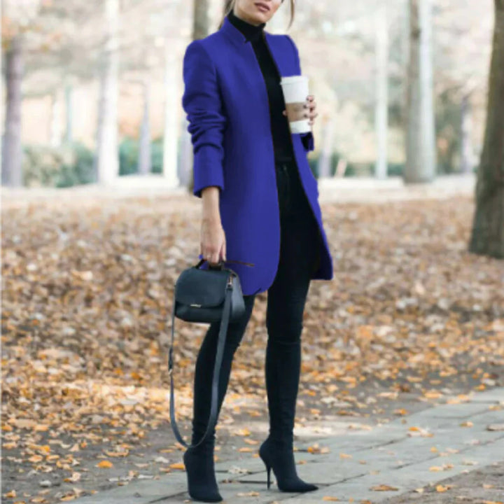 Women’s Stand-Collar Winter Coat – Elegant Over-Layer with Classic Warmth