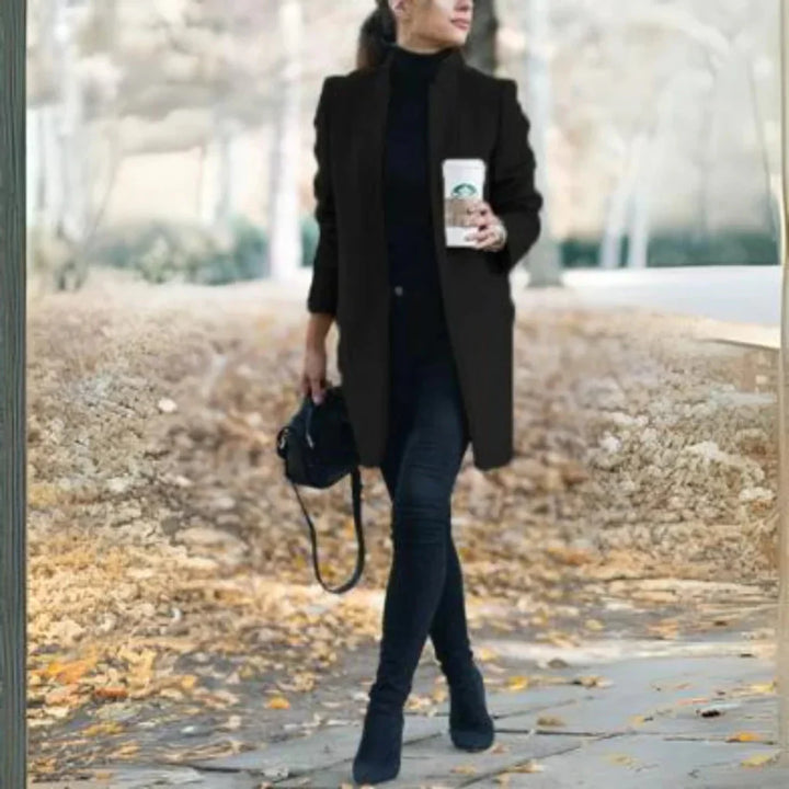 Women’s Stand-Collar Winter Coat – Elegant Over-Layer with Classic Warmth