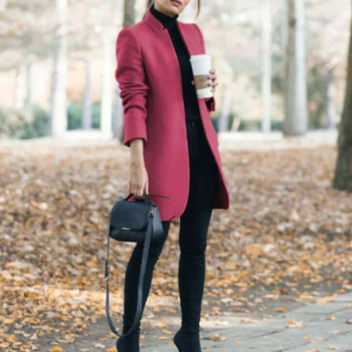 Women’s Stand-Collar Winter Coat – Elegant Over-Layer with Classic Warmth