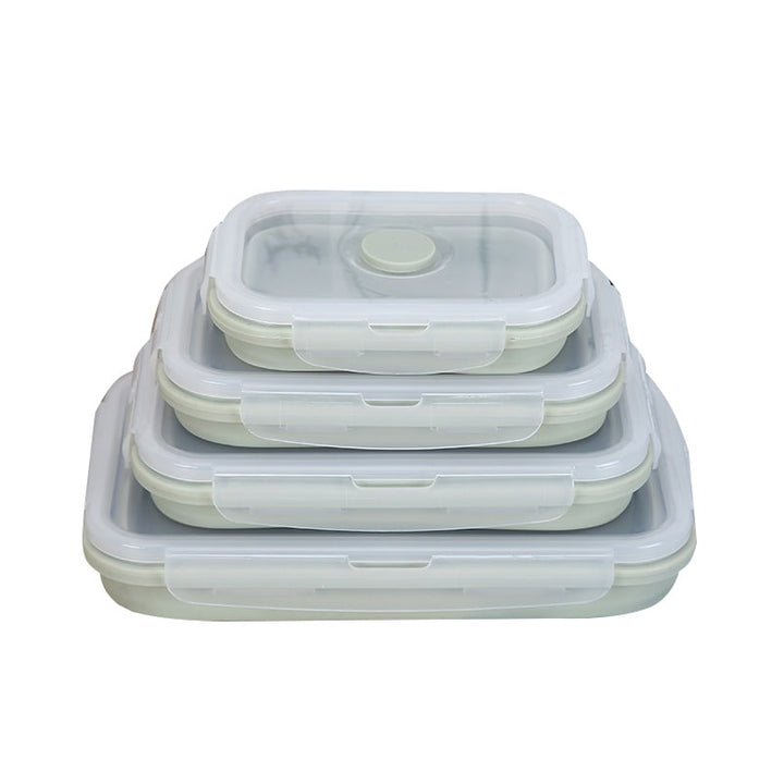 Collapsible Airtight Food Storage Containers with Silicone Lids and Lunch Prep Design