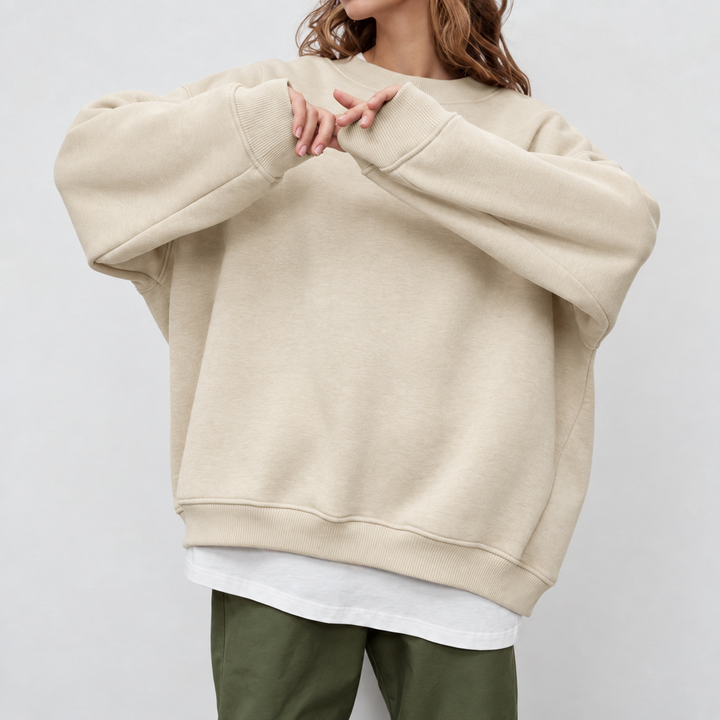 Women's Oversized Sweatshirt – Cotton, Casual Crew Neck for Comfortable Everyday Outfits