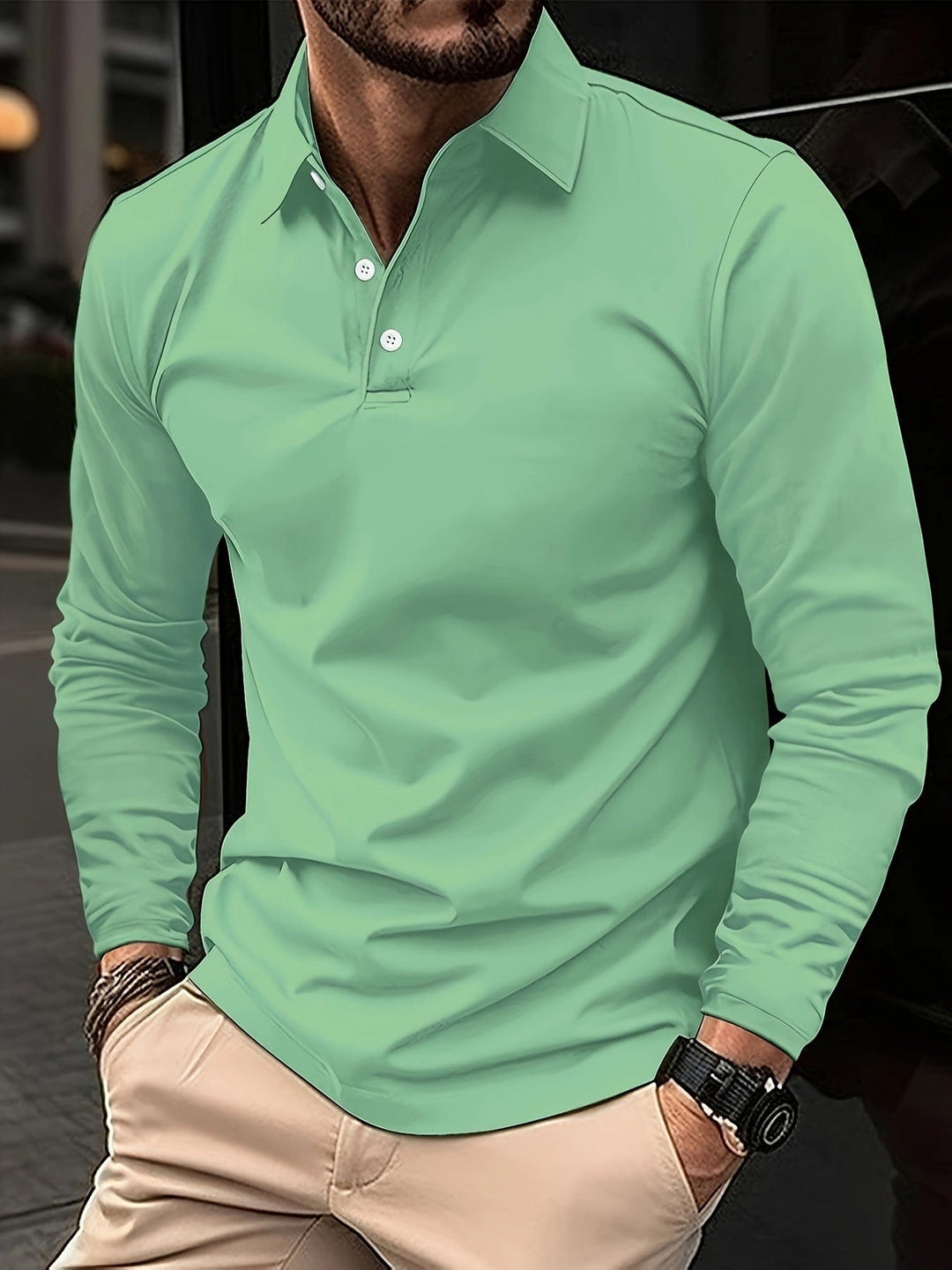 Men’s Long-Sleeve Polo Shirt