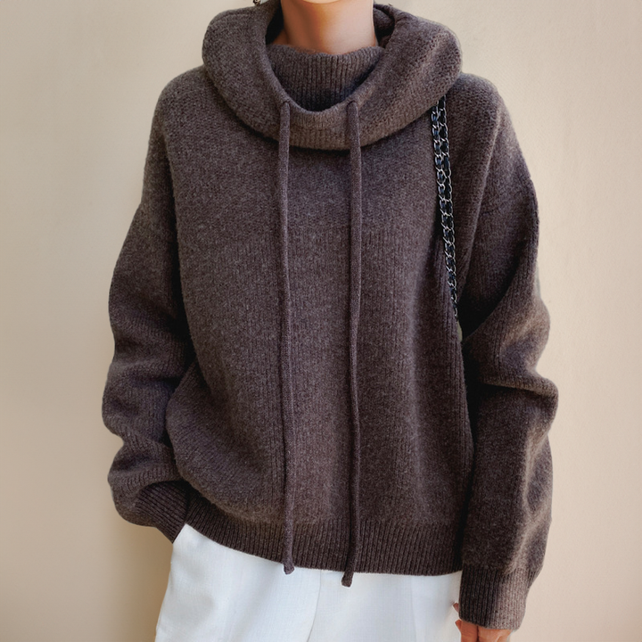 Merino Wool Women's Roll Neck Sweater - Lena