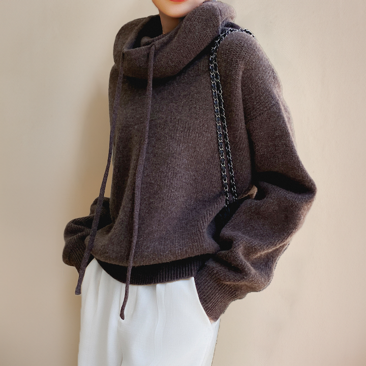 Merino Wool Women's Roll Neck Sweater - Lena