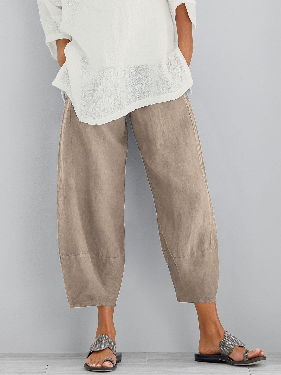 Women's Pants with Elasticated Waist and Wide Leg