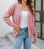 Solid Casual Women's Zip-Up Cardigan