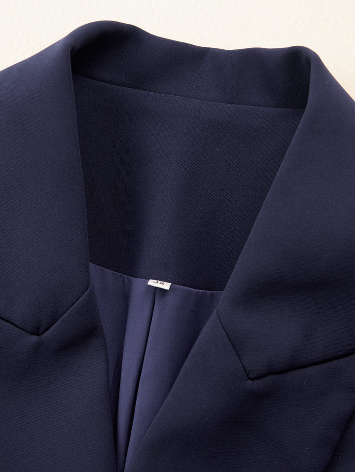 Double-Breasted Blazer Dress with V-Neck for Women