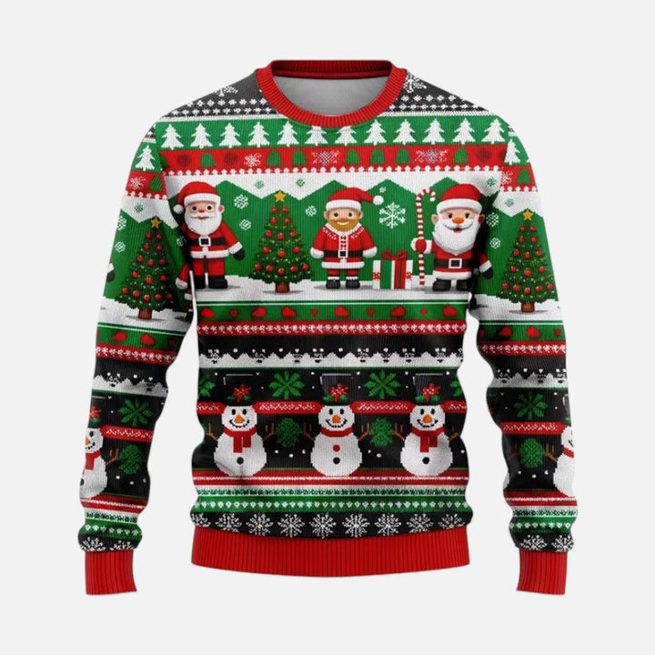 Men's Christmas Sweater with Winter Landscape Print