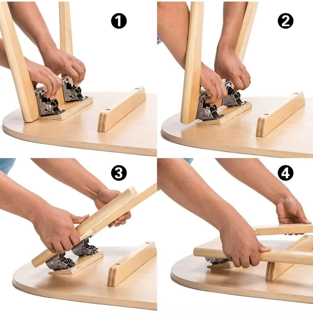 Folding Table Leg Brackets 90° with Auto-Lock – Set of 2, Up to 225 kg Load Capacity