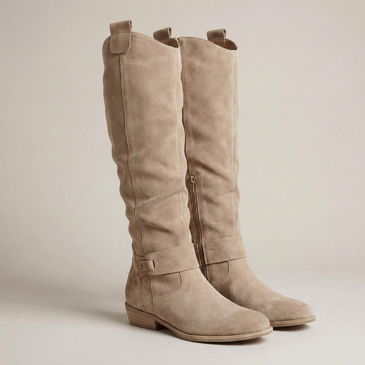 Women's Knee-High Boots Wide-Fit with Low Heel