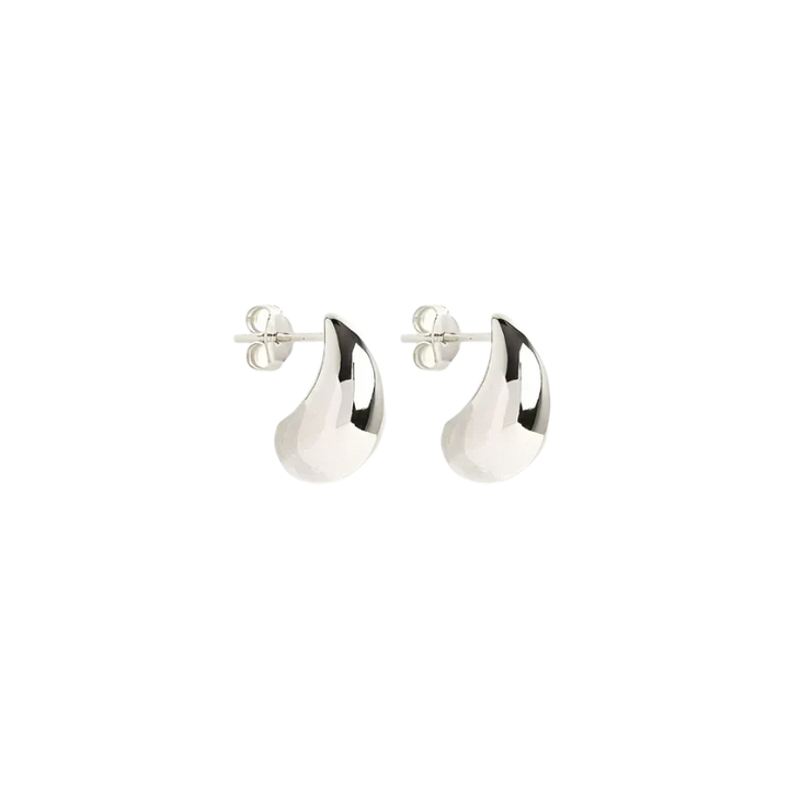 Elegant white gold earrings with subtle dangling elements