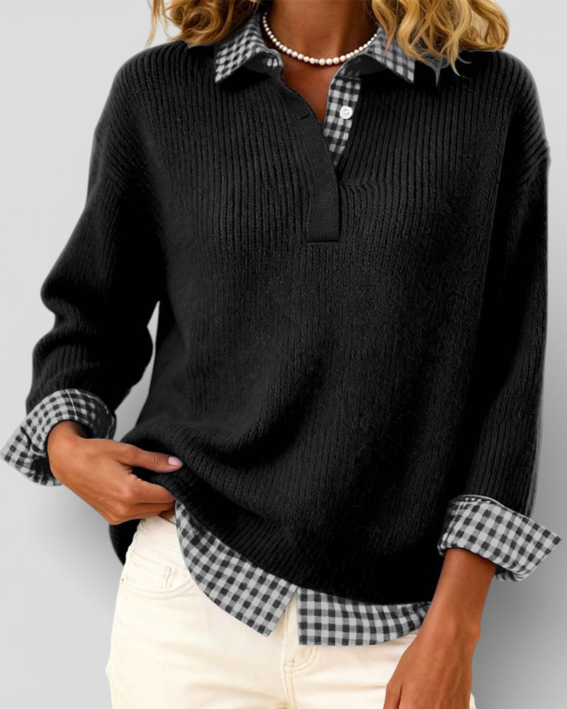 Smart Knitted V-Neck Sweater