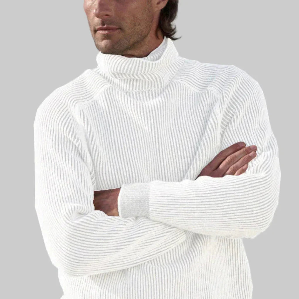 Men’s Turtleneck Sweater - Elegant Plain Colour Knit