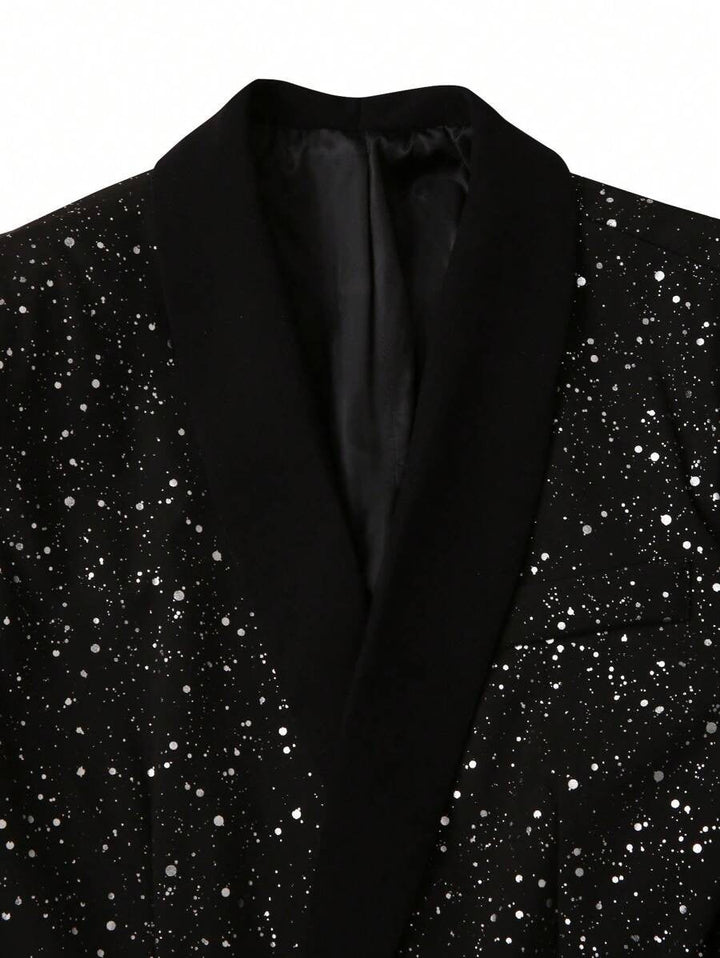 Men's Glitter Suit Jacket and Pants - Black