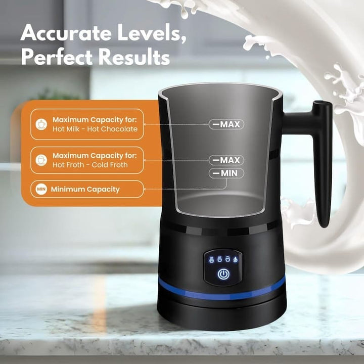 Electric Milk Frother and Steamer with Automatic Heating and Frothing for Creamy Foam